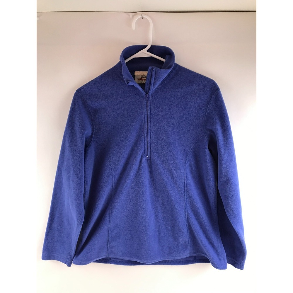 Turtle Fur Sweater Women Size Medium Blue Pullover Fleece Half Zip Long Sleeve